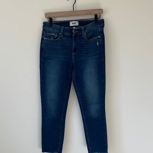 PAIGE Women's Dark Blue Ankle Jeans